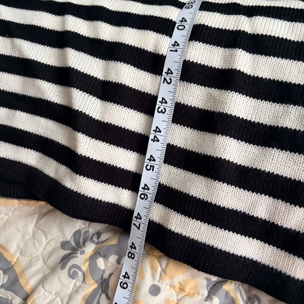 VICI Pasquale Black and White Striped Knit Collared Midi Dress, Large - Picture 10 of 12